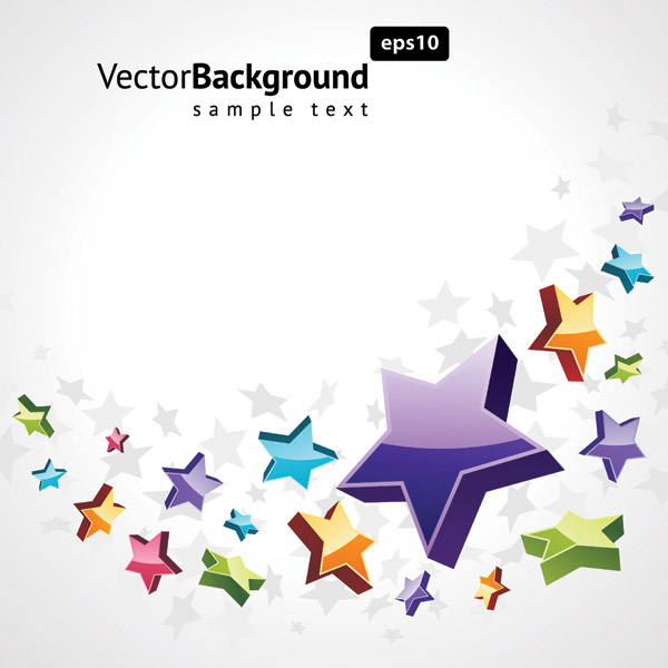free vector Colorful threedimensional star background vector